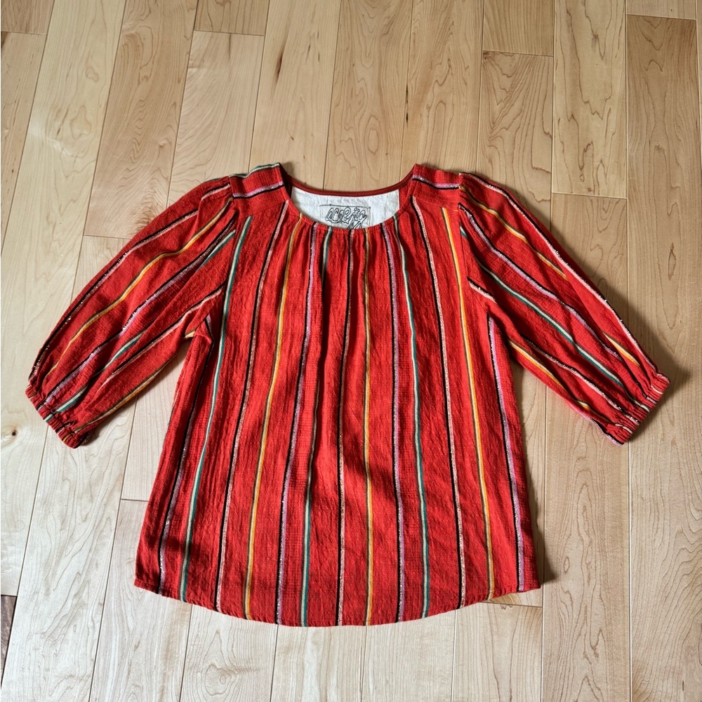 Red Striped Blouse